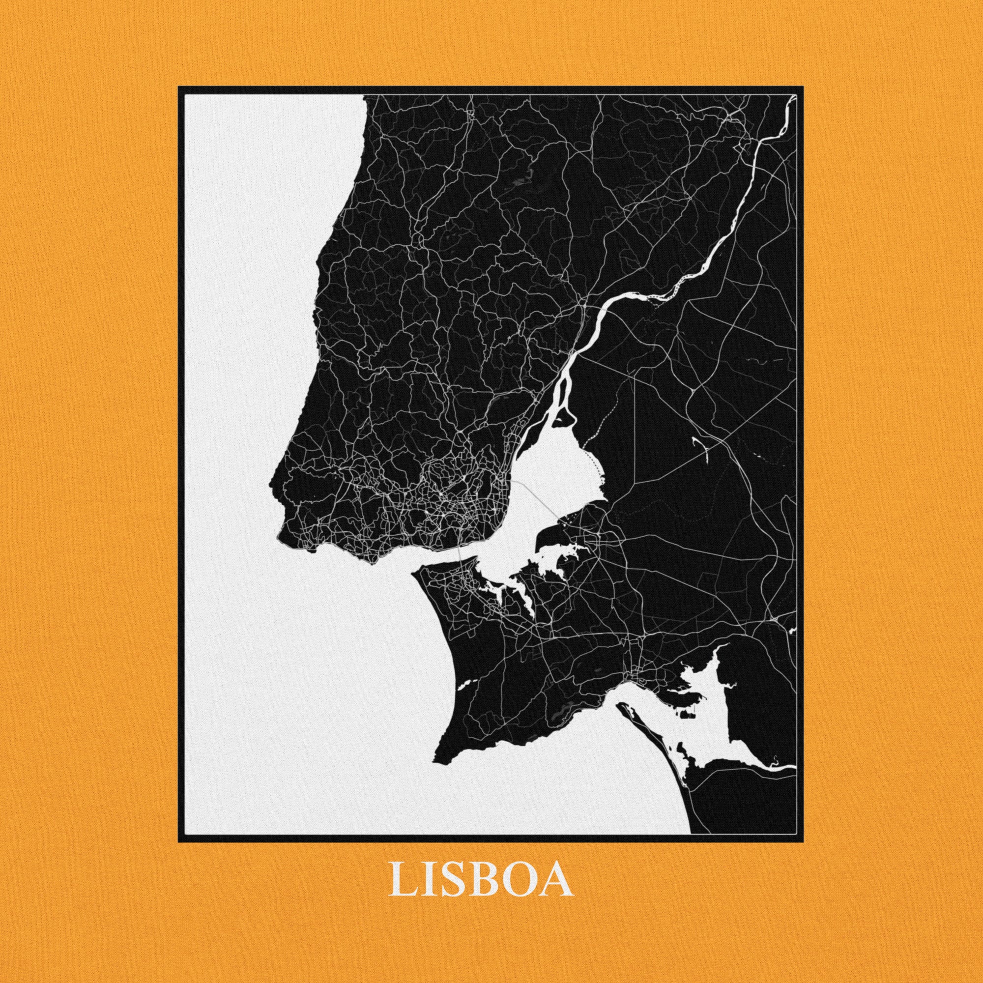 Hoodie MAPS Lisbona oro fronte/retro