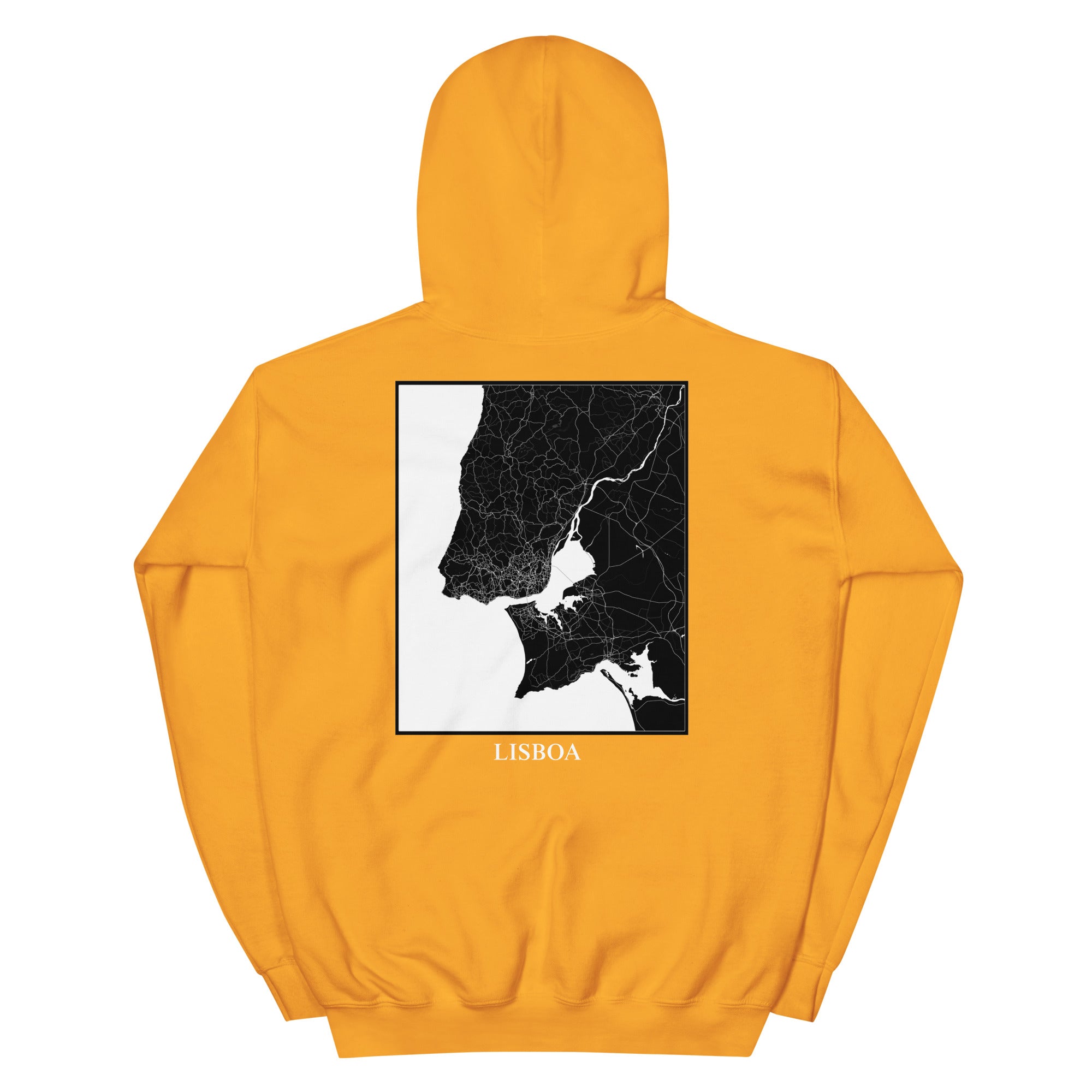 Hoodie MAPS Lisbona oro fronte/retro